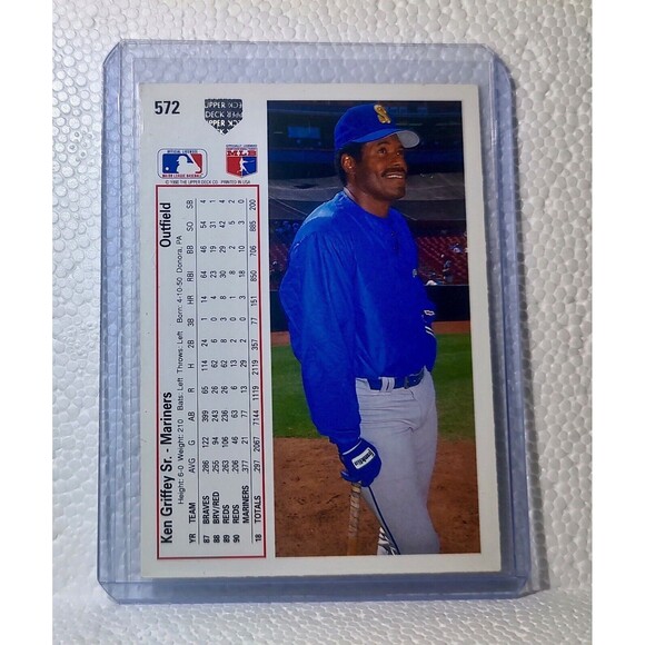 Ken Griffey Sr. 1991 Upper Deck MLB #572 Baseball Card Seattle Mariners - Picture 2 of 2